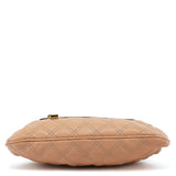 Beige Quilted Leather Little Stam Shoulder Bag