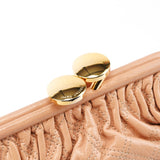 Beige Quilted Leather Little Stam Shoulder Bag