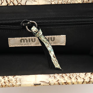 Natural Python Top Handle Bag