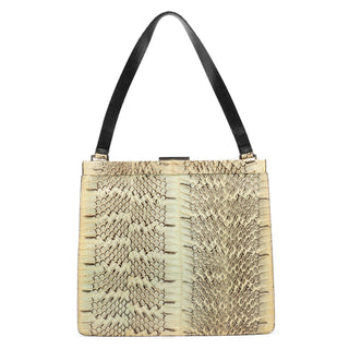 Natural Python Top Handle Bag
