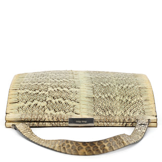 Natural Python Top Handle Bag
