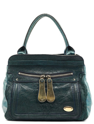 Teal Leather Bay Bag