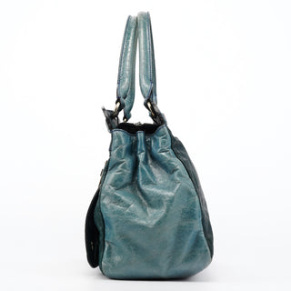 Teal Leather Bay Bag