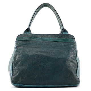 Teal Leather Bay Bag