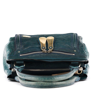 Teal Leather Bay Bag
