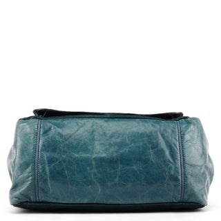 Teal Leather Bay Bag
