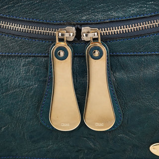 Teal Leather Bay Bag