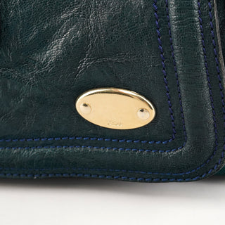 Teal Leather Bay Bag