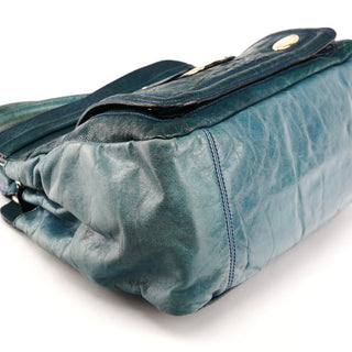 Teal Leather Bay Bag