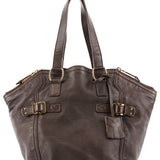 257433 Brown Leather Downtown Tote Bag
