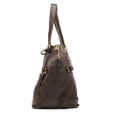 257433 Brown Leather Downtown Tote Bag