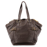 257433 Brown Leather Downtown Tote Bag