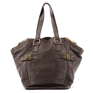 257433 Brown Leather Downtown Tote Bag