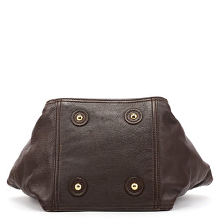 257433 Brown Leather Downtown Tote Bag