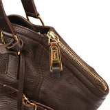 257433 Brown Leather Downtown Tote Bag