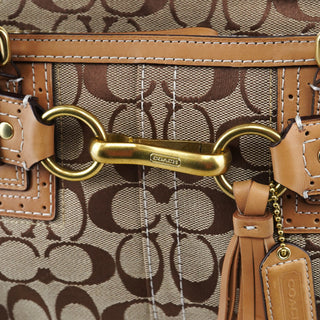 F14597 Beige Tan Signature Hamptons Tote Bag