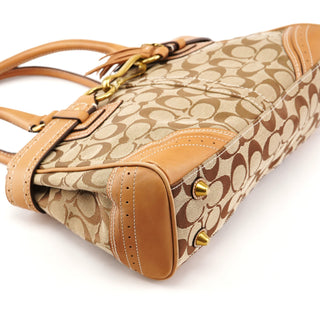 F14597 Beige Tan Signature Hamptons Tote Bag
