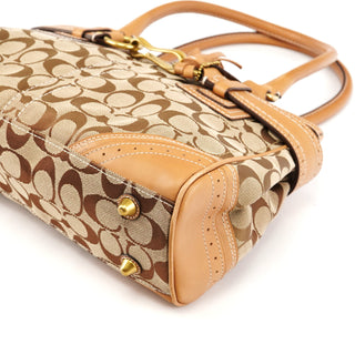 F14597 Beige Tan Signature Hamptons Tote Bag
