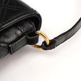 Black Quilted Leather Flap Shoulder Bag