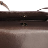 Brown Calfskin Leather Flap Crossbody Bag