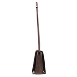 Brown Calfskin Leather Flap Crossbody Bag