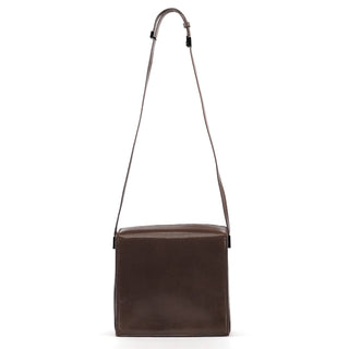 Brown Calfskin Leather Flap Crossbody Bag