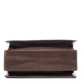 Brown Calfskin Leather Flap Crossbody Bag