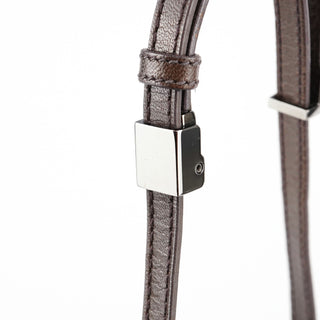 Brown Calfskin Leather Flap Crossbody Bag