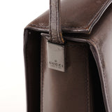 Brown Calfskin Leather Flap Crossbody Bag