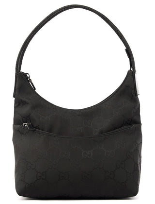 001 3386 Black GG Nylon Hobo Shoulder Bag