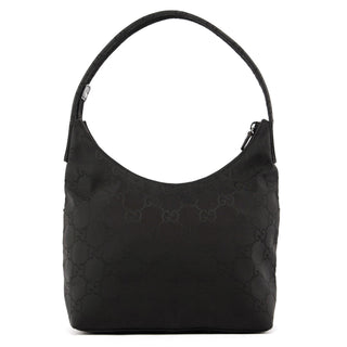 001 3386 Black GG Nylon Hobo Shoulder Bag