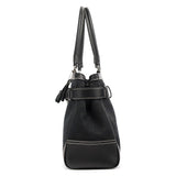 8K07 Sac cabas Hamptons en toile Signature noire