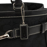 8K07 Sac cabas Hamptons en toile Signature noire