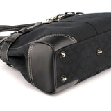 8K07 Sac cabas Hamptons en toile Signature noire