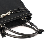 8K07 Sac cabas Hamptons en toile Signature noire