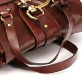 Sac cabas Kerala en cuir marron foncé