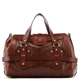 Dark Brown Leather Kerala Tote Bag