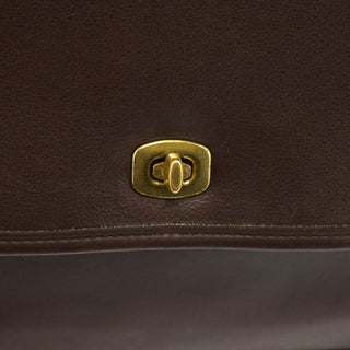 5181 Brown Leather Colebrooke Turnlock Briefcase Bag