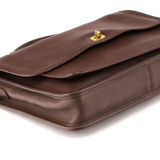 5181 Brown Leather Colebrooke Turnlock Briefcase Bag