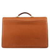 5353 Light Brown Leather Lock 2-Way Briefcase Bag