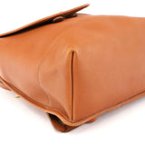 9791 Tan Leather Turnlock Backpack Bag