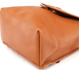 9791 Tan Leather Turnlock Backpack Bag