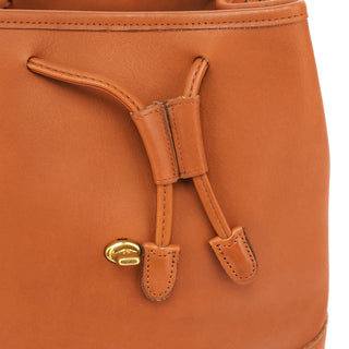 9791 Tan Leather Turnlock Backpack Bag