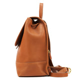 9791 Tan Leather Turnlock Backpack Bag