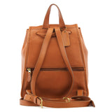 9791 Tan Leather Turnlock Backpack Bag