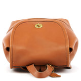 9791 Tan Leather Turnlock Backpack Bag