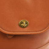 9791 Tan Leather Turnlock Backpack Bag