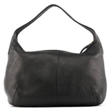 F11613 Sac porté épaule Turnlock en cuir grainé noir