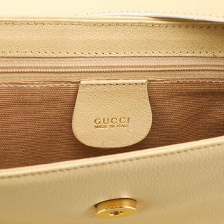 001 4781 Beige Leather Flap Shoulder Bag