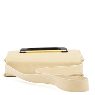 001 4781 Beige Leather Flap Shoulder Bag